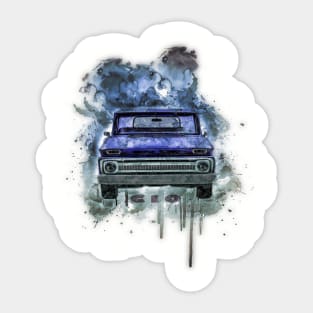 Chevy C10 blue dark roast Sticker